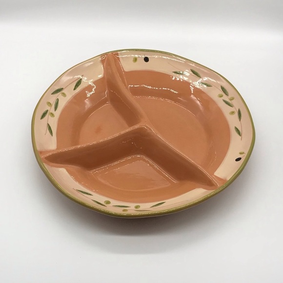 NOEMI CERAMICHE TRIPLE DIVIDED SERVING PLATTER - Picture 1 of 3
